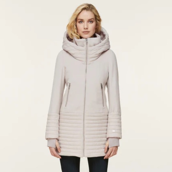 Soia & Kyo Jackets & Blazers - Soia & Kyo Avery Mixed Media Quilted Jacket Large Cream